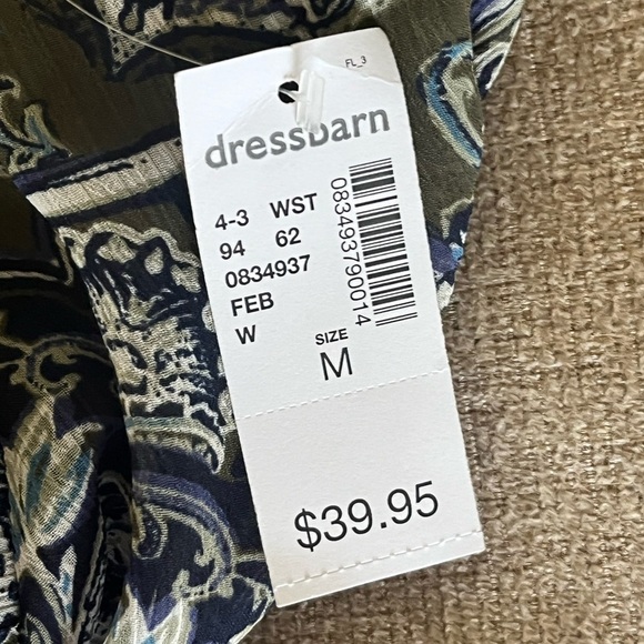 ♥️Westport Gypsy Olive Green & Blue Paisley Maxi Skirt Medium - Picture 11 of 11